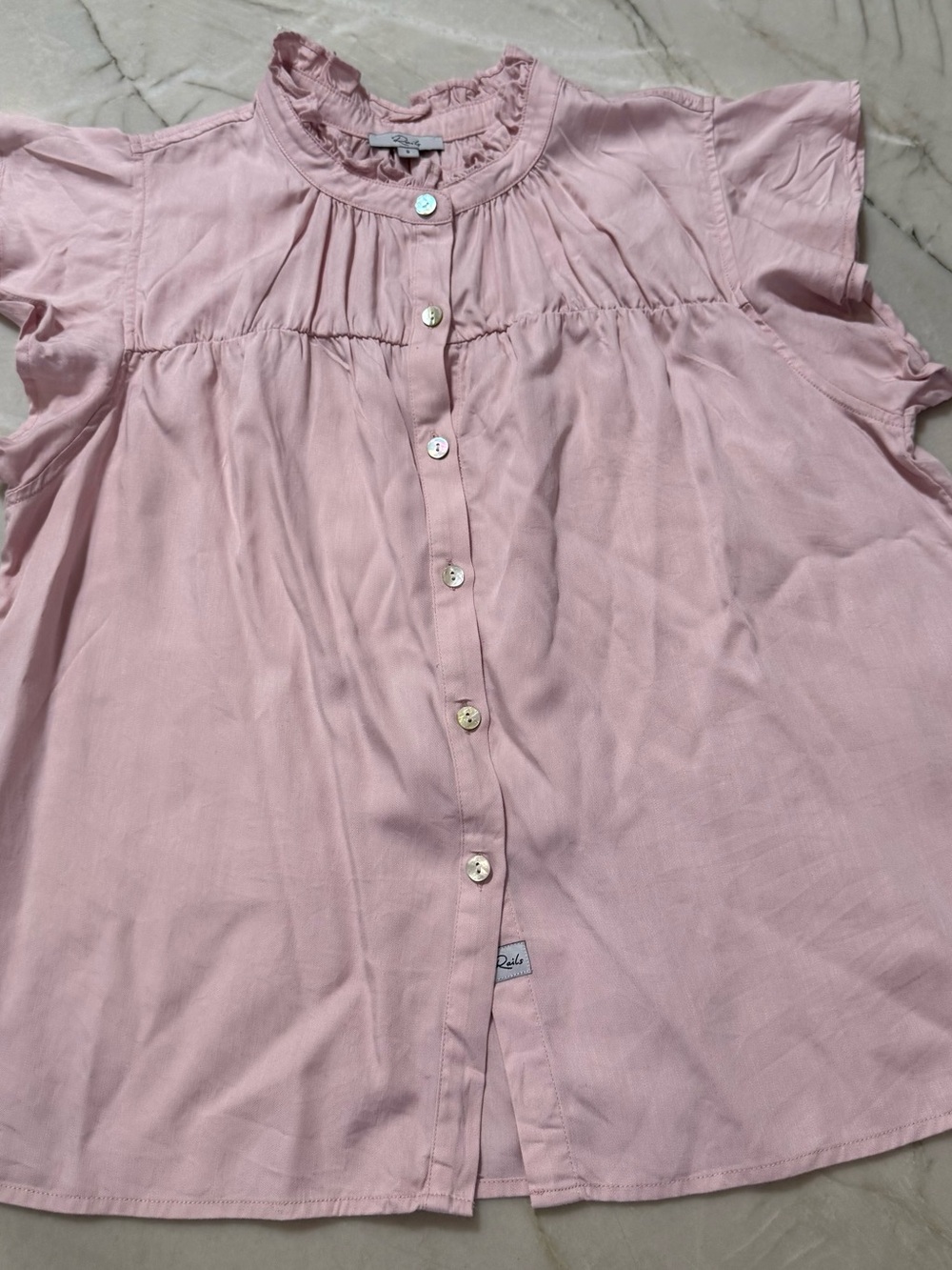 Rails Ruthie Dusty Rose Romantic Feminine Top Flowy Flounce Women’s Small S